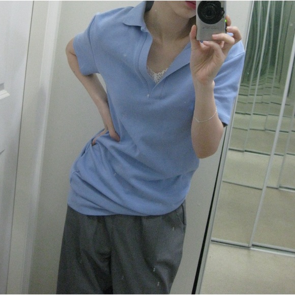 ZARA Blue Ribbed Polo Bodycon Mini Dress - Picture 6 of 11